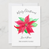 Waterverf Holly Merry Christmas Tree Feestdagenkaart (Voorkant)