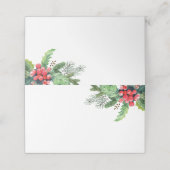 Waterverf Holly met Pine en Berry | Vakantie Plaatskaartje (Buitenkant ongevouwen)