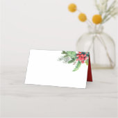 Waterverf Holly met Pine en Berry | Vakantie Plaatskaartje (Voorkant)