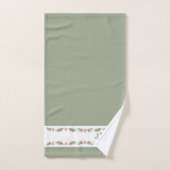 Waterverf Holly Monogrammed Kerstrood Groen Bad Handdoek (Handdoek)