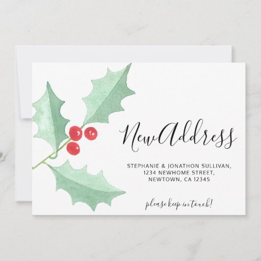 Waterverf Holly New Address Moving Announge (Voorkant)