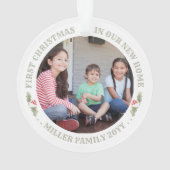 Waterverf Holly Nieuwe Huis Eerste Kerstmis Huis 2 Ornament (achterkant)