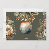 Waterverf Holly Ornament Foto Feestdagenkaart (Achterkant)