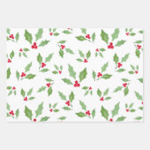 Waterverf Holly Patronen Inpakpapier Vel (Voorkant 2)