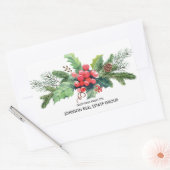 Waterverf Holly Pine & Berry | Vakantiebudget Rechthoekige Sticker (Envelop)