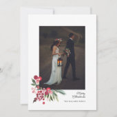 Waterverf Holly Pine Elegante Kerstfoto Feestdagenkaart (Voorkant)