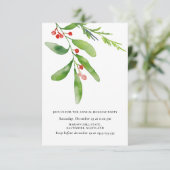 Waterverf Holly Red Berry jaarlijkse feestdag Kaart (Staand voorkant)