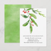 Waterverf Holly Red Berry jaarlijkse feestdag Kaart (Voorkant / Achterkant)