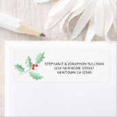 Waterverf Holly Return-adres Etiket (Insitu)