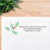 Waterverf Holly Return-adres Etiket