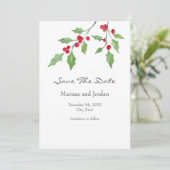 Waterverf Holly slaat de datum op Save The Date (Staand voorkant)
