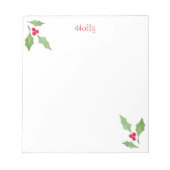 Waterverf Holly Sprig 2 Notitieblok (Voorkant)
