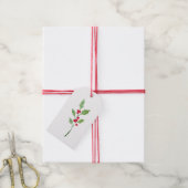 Waterverf Holly Sprig Gift Labels Cadeaulabel (Met Touw)