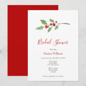 Waterverf Holly Sprig Kaart (Voorkant / Achterkant)