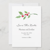 Waterverf Holly Sprig Save The Date (Voorkant)