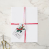 Waterverf Holly Sprig Vrolijk Kerstfeest Cadeaulabel (Met Touw)