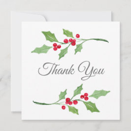 Waterverf Holly Sprigs Bedankkaart
