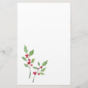 Waterverf Holly Sprigs Briefpapier