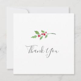 Waterverf Holly Sprigs Hartelijk dank Bedankkaart