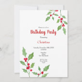 Waterverf Holly Sprigs Kaart (Voorkant)