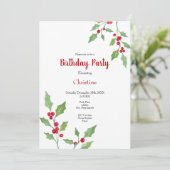 Waterverf Holly Sprigs Kaart (Staand voorkant)