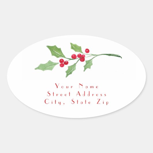'Waterverf Holly Sprigs' labels (Voorkant)