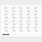 "Waterverf Holly Sprigs"-labels Ronde Sticker (Vel)