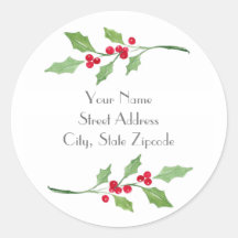 "Waterverf Holly Sprigs"-labels