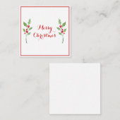 Waterverf Holly Sprigs Notitiekaartje (Voorkant / Achterkant)