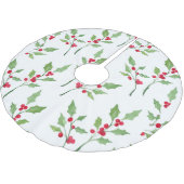 Waterverf Holly Sprigs Pattern Kerstboom Rok (Gekanteld)