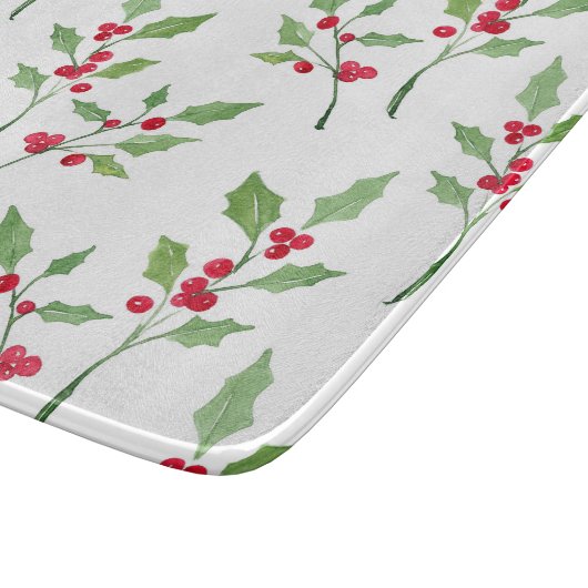 Waterverf Holly Sprigs Pattern Snijplank (Hoek)