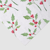 Waterverf Holly Sprigs Pattern Tissuepapier (Detail)