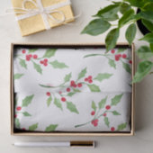 Waterverf Holly Sprigs Pattern Tissuepapier (Geschenk)