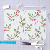 Waterverf Holly Sprigs Pattern Tissuepapier (Craft)