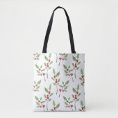 Waterverf Holly Sprigs Pattern Tote Bag (Voorkant)
