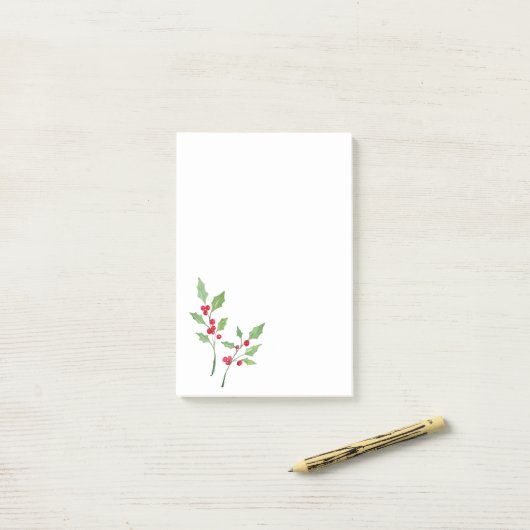 Waterverf Holly Sprigs Post-it® Notes (Op bureau)