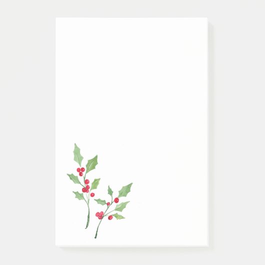 Waterverf Holly Sprigs Post-it® Notes (Voorkant)