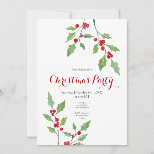 Waterverf Holly Springs Kaart (Voorkant)