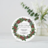 Waterverf Holly uitnodiging voor kerstfeest (Staand voorkant)