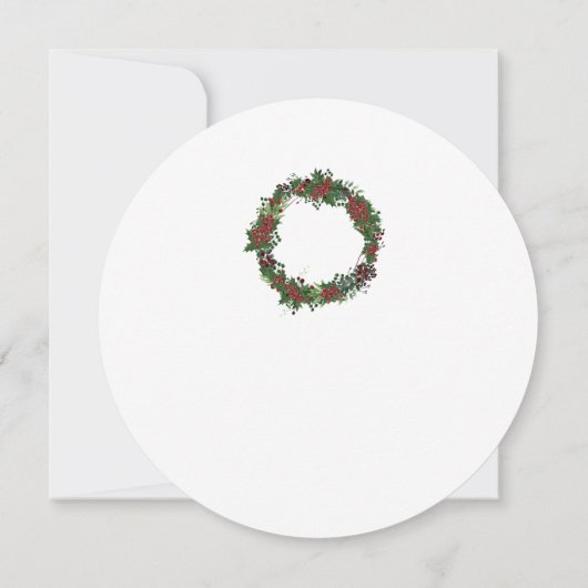 Waterverf Holly uitnodiging voor kerstfeest (Achterkant)