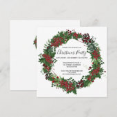 Waterverf Holly uitnodiging voor kerstfeest (Voorkant / Achterkant)