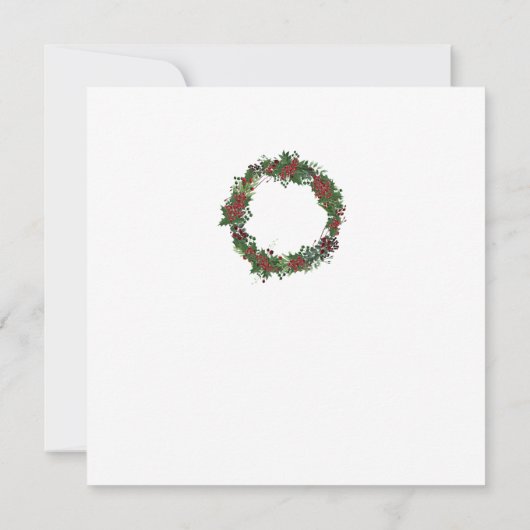 Waterverf Holly uitnodiging voor kerstfeest (Achterkant)