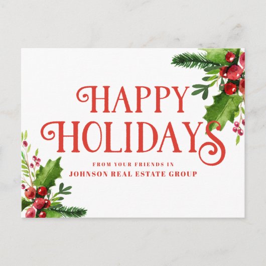 Waterverf Holly | Vakantiegroet Briefkaart (Voorkant)