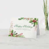 Waterverf Holly | Vakantiegroet Feestdagen Kaart (Voorkant)