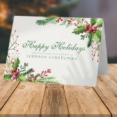 Waterverf Holly | Vakantiegroet Feestdagen Kaart