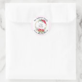 Waterverf Holly Wreate Kerstmis Aangepast Ronde Sticker (Tas)