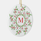 Waterverf Holly Wreath 2 Keramisch Ornament (Rechts)