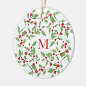 Waterverf Holly Wreath 3 Keramisch Ornament (Links)