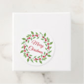 Waterverf Holly Wreath Bedankjes Labels (In situ)