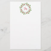 Waterverf Holly Wreath Briefpapier (Voorkant)